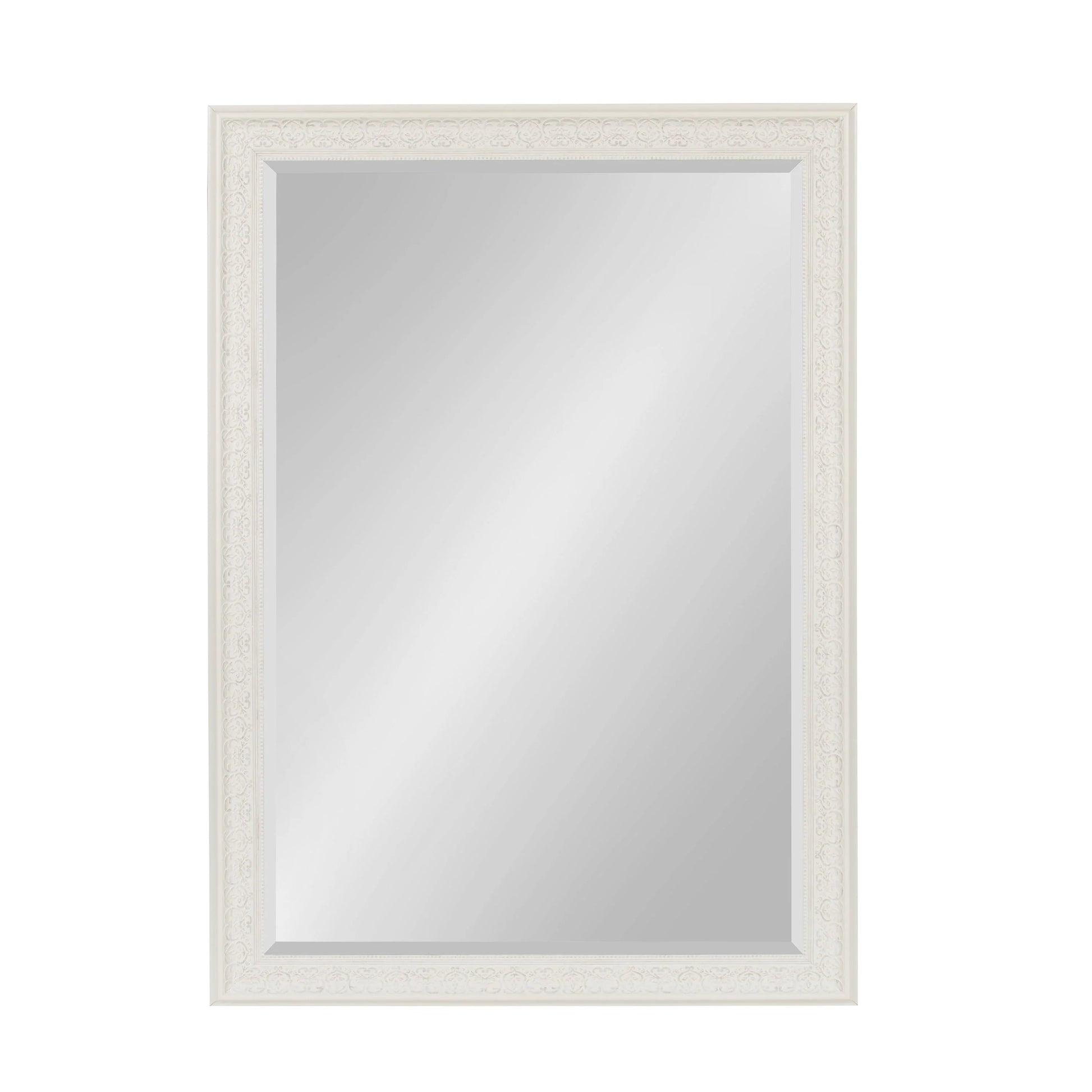 Kate and Laurel Alysia Decorative Frame Rectangle Wall Mirror, 28.5x40.5 White