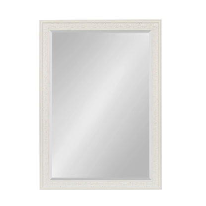 Kate and Laurel Alysia Decorative Frame Rectangle Wall Mirror, 28.5x40.5 White