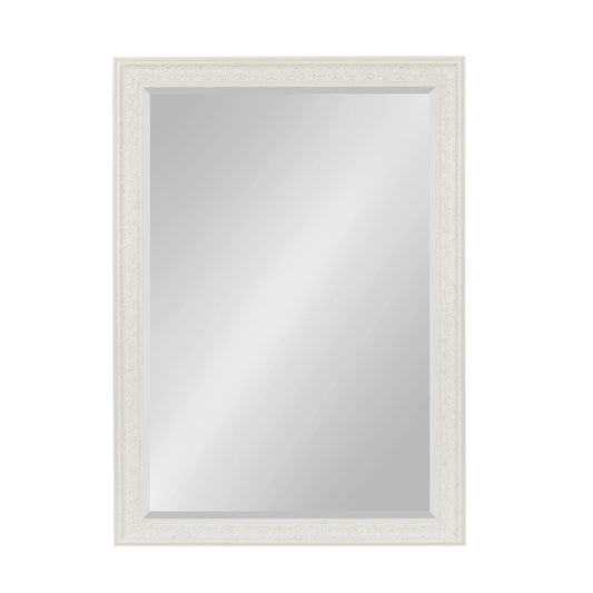 Kate and Laurel Alysia Decorative Frame Rectangle Wall Mirror, 28.5x40.5 White