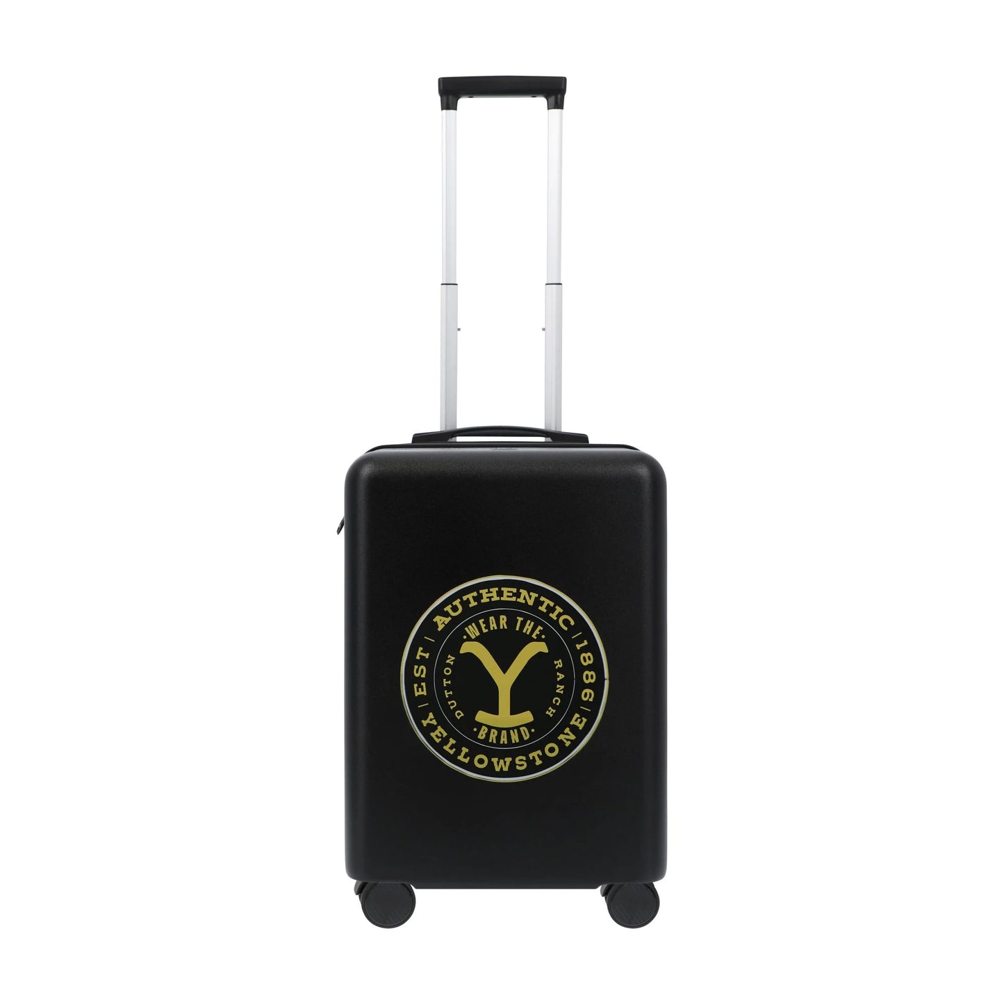 Yellowstone 22.5 Inch Carry On Luggage, Dutton Ranch Hardshell Rolling Suitcase with Spinner Wheels, Black