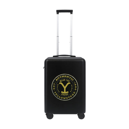 Yellowstone 22.5 Inch Carry On Luggage, Dutton Ranch Hardshell Rolling Suitcase with Spinner Wheels, Black
