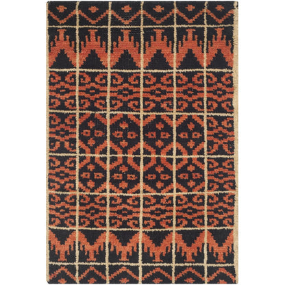 SAFAVIEH Kenya Kestrel Southwestern Wool Area Rug, Orange/Black, 8' x 10'