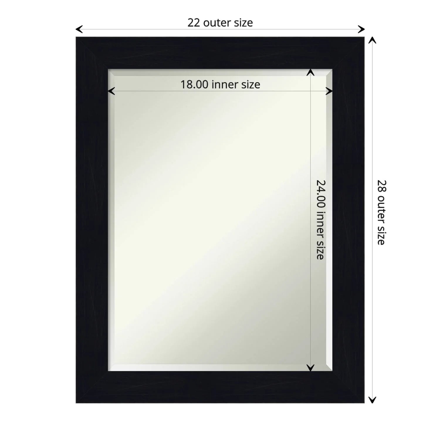 Amanti Art Shiplap Navy Beveled Wood Wall Mirror 28.25 x 22.25 in.