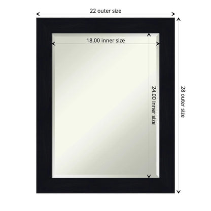 Amanti Art Shiplap Navy Beveled Wood Wall Mirror 28.25 x 22.25 in.
