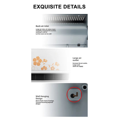 FYHALE Wall Air Conditioner, Portable Air Conditioner with Remote Control, Energy-saving Fast Heating Conditioner Fan, Shaking Head & Power-saving Ac Unit for Home Office Bedroom