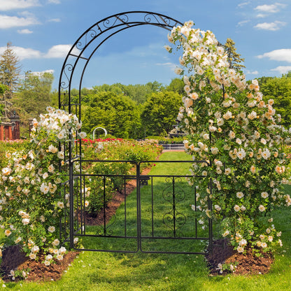 UBesGoo Garden Arch Arbor Trellis Steel Archway for Climbing Plants,7 Ft Iron