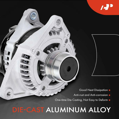 A-Premium Alternator for Toyota Camry 2010-2011 - L4 2.5L, 12V 100A 4-Groove Decoupler Pulley Clockwise