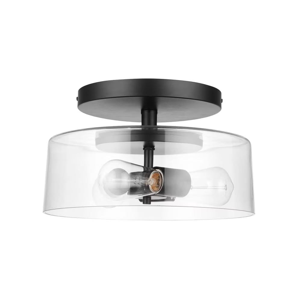 Globe Electric 91000503 Wendell 3 Light 13" Wide Semi-Flush Ceiling Fixture - Black