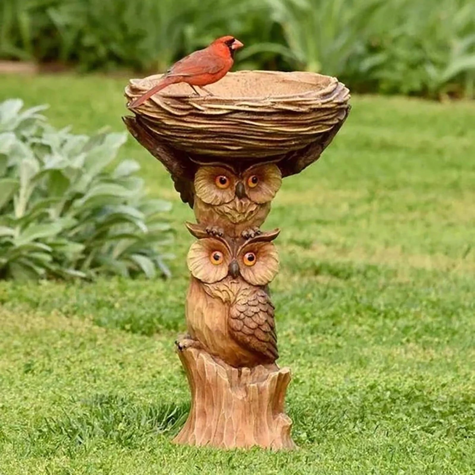 Home Decor Resin Birdbath Polyresin Antique Garden Bird Bath for Home Garden Yard As Shown