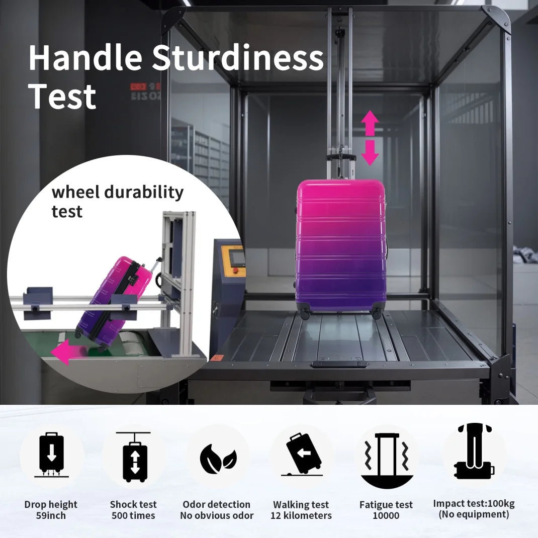 Luggage Sets 3 Piece, Hardside Expandable Ultra Durable PC Lightweight Carry On, Travel Suitcase Set with TSA Lock Spinner Wheels, Multicolor Purple