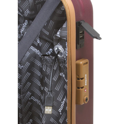 Dejuno Garland Hardside 3-Piece Spinner Luggage Set With USB Port - Burgundy