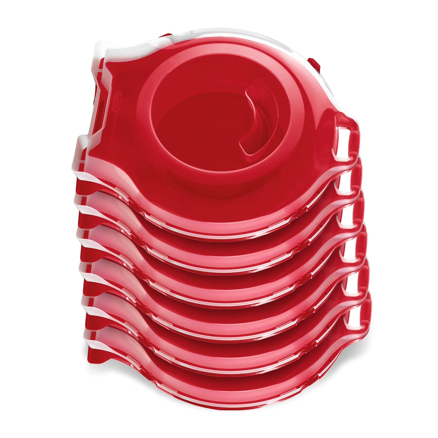 Sterilite Clear Nesting Storage Christmas Holiday Wreath Box, Red (4 Pack)