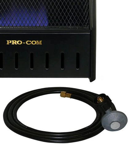 ML100TBAHR Ventless Propane Gas Blue Flame Space Heater with Thermostat Control for Living Room, Bedroom, Home Office, 10000 BTU, Heats Up to 300 Sq. Ft., Includes Wall Mount, Black