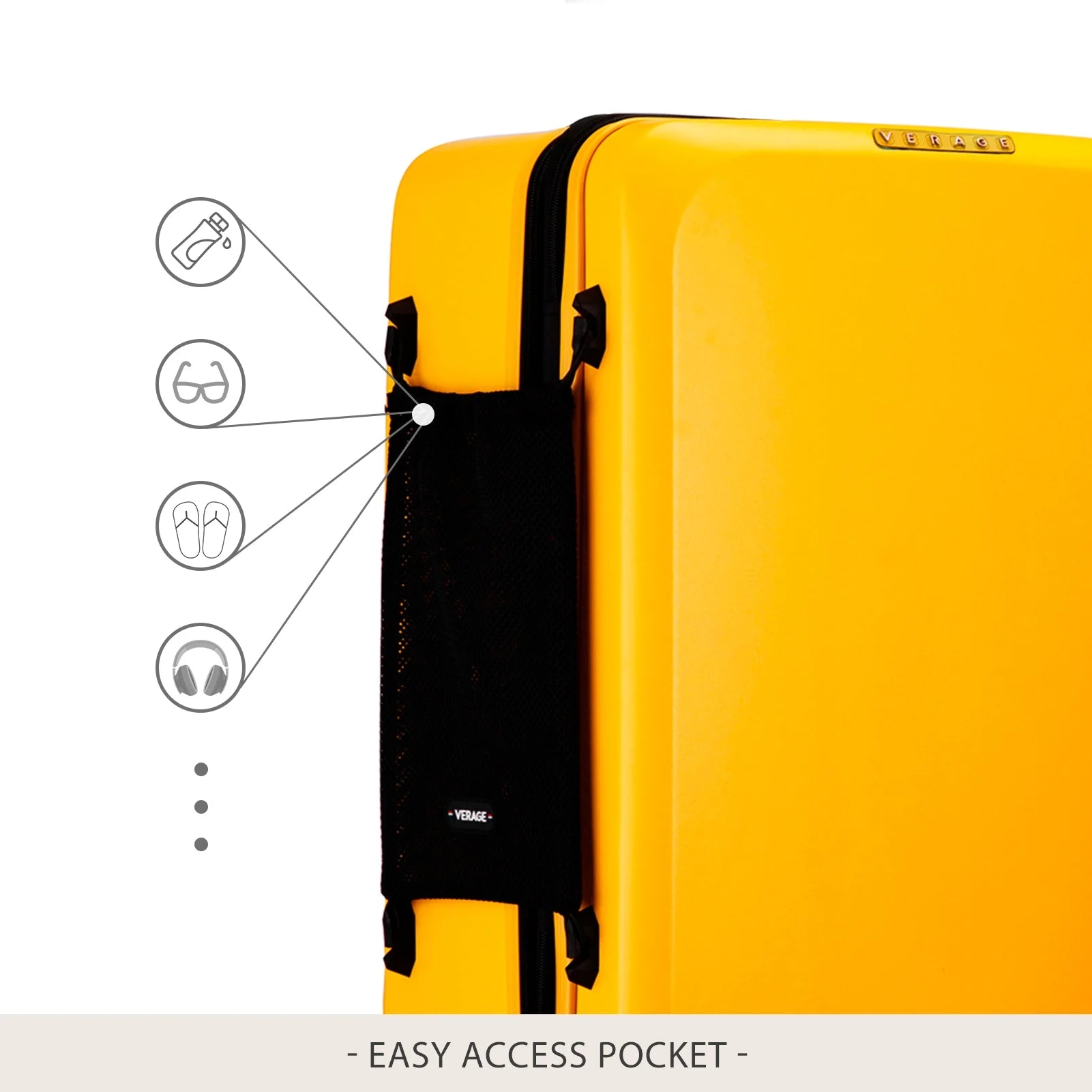 VERAGE Freeland Carry On Luggage with X-Large Spinner Wheels, Expandable Hardside Travel Suitcase, TSA Approved (20-Inch, Yellow)