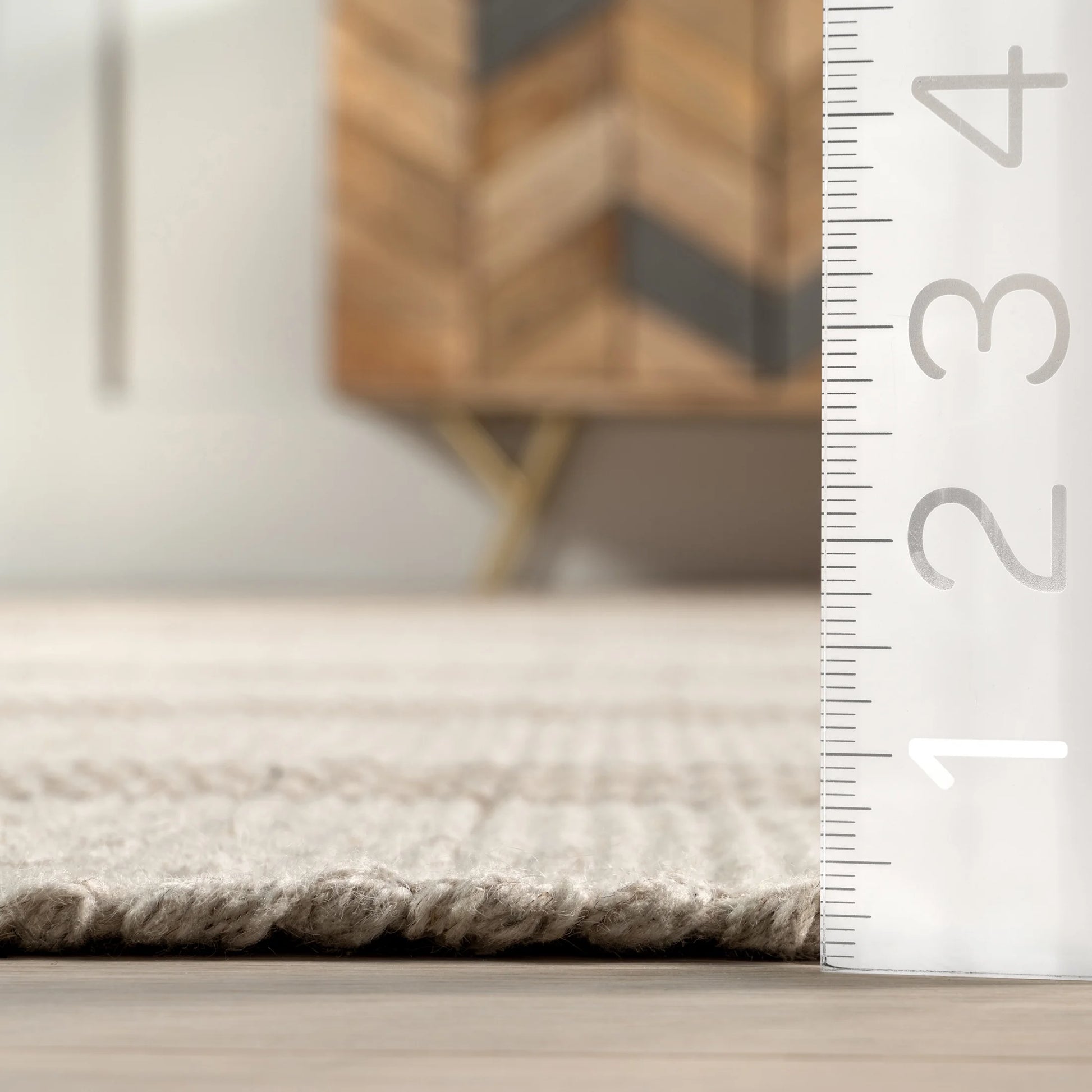 Rugs USA Hawthorn Striped Wool Area Rug, 4' x 6', Hawthorn Ivory