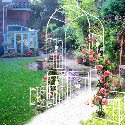 Metal Garden Arch 8.2 Feet High x 6.2 Feet Wide Trellis for Climbing Plants and Outdoor Decor