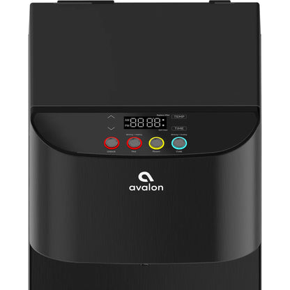 Avalon Electric Bottleless Water Cooler Water Dispenser - 3 Temperatures, Digital Clock with Temperature Control, Self Cleaning, Black Stainless Steel