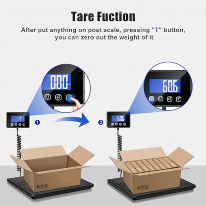 Shipping Scale, 660lbs Heavy Duty Digital Luggage Scale for Packages, 0.35oz High Accurate Postage Scale for Small Business, Warehouse, Home Use, Battery & Charging Cable Include