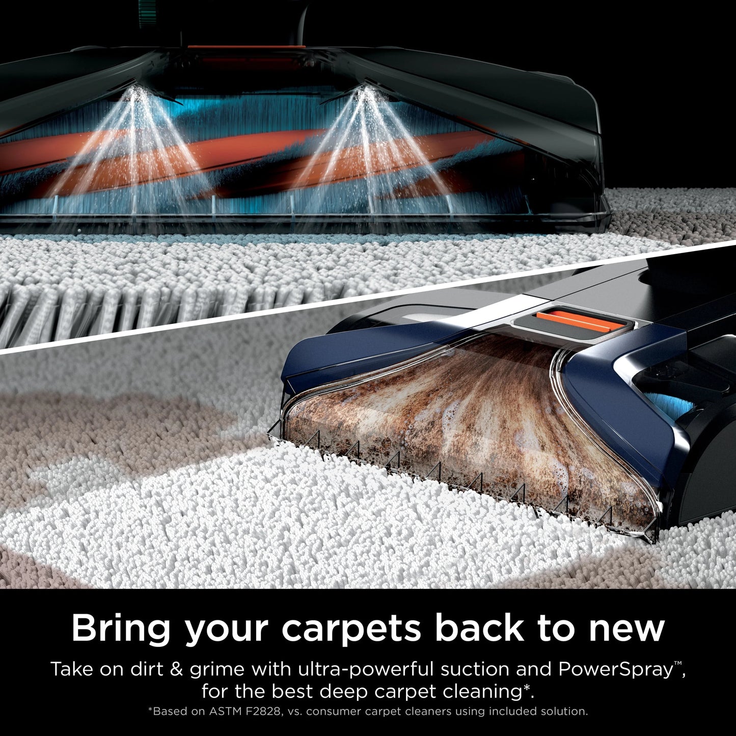 Shark CarpetXpert with StainStriker, Upright Carpet, Area Rug & Upholstery Cleaner for Pets, Built-in Spot & Stain Eliminator, Deep Cleaning & Tough Stain Removal, Carpet Shampooer, Navy, New,EX200