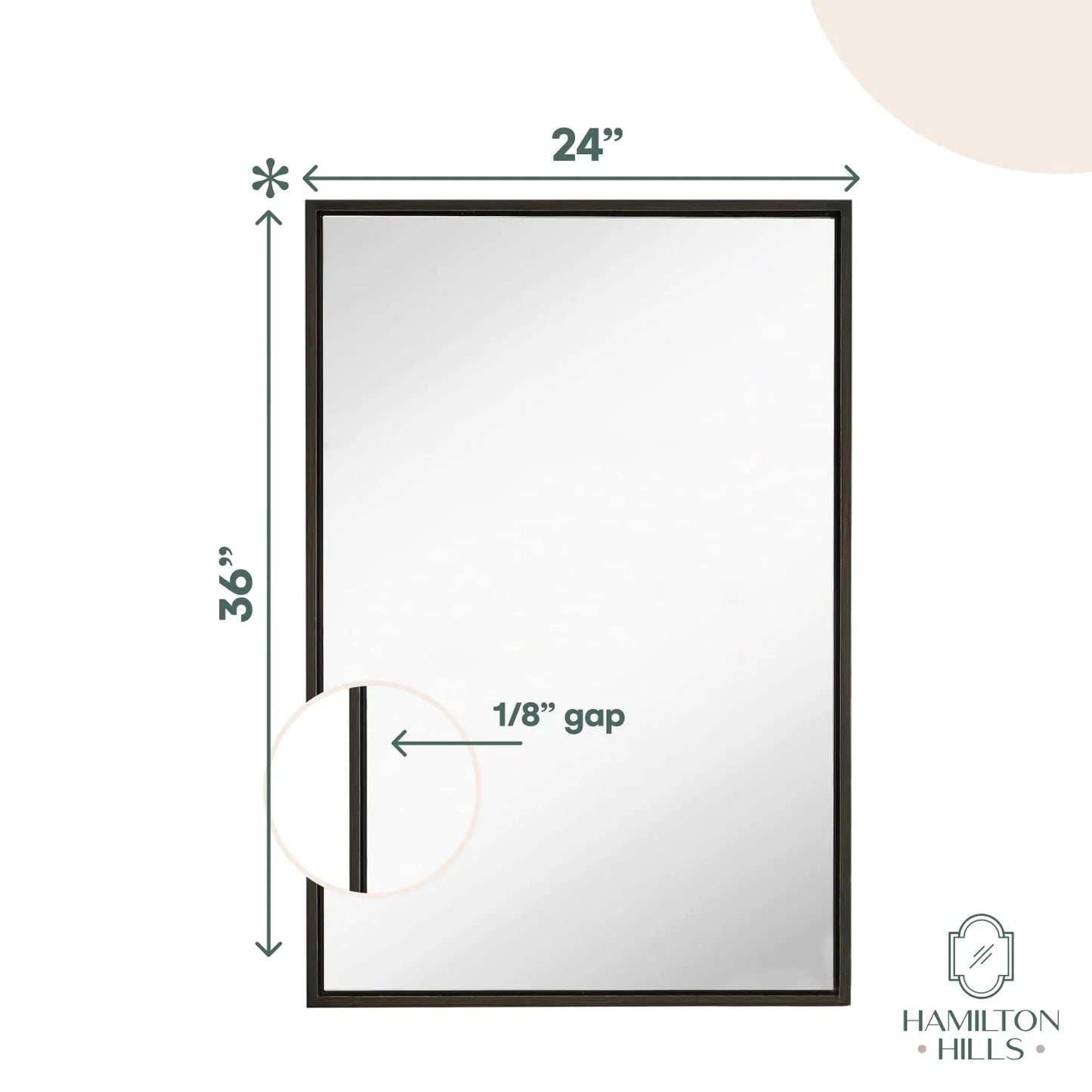 Hamilton Hills Clean Large Modern Wenge 32" Wood Round Frame Wall Mirror | 1