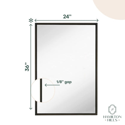 Hamilton Hills Clean Large Modern Wenge 32" Wood Round Frame Wall Mirror | 1