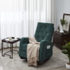 High Back Rocking Chair, Nursery Chair with Side Pocket, Linen Fabric Single Sofa Chair, Lazy Sofa Balcony Reclining Chair, Padded Armchair, for Living Room,Bedroom,Office, Beige