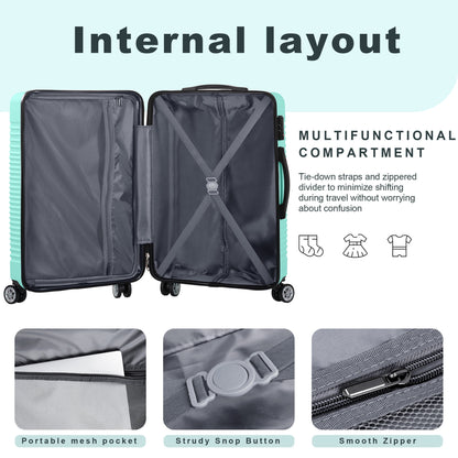 Sunbee Luggage Sets 3 Piece Hardshell Luggage Hardside Luggage Set Lightweight Suitcases with Spinner Wheels, TSA Lock