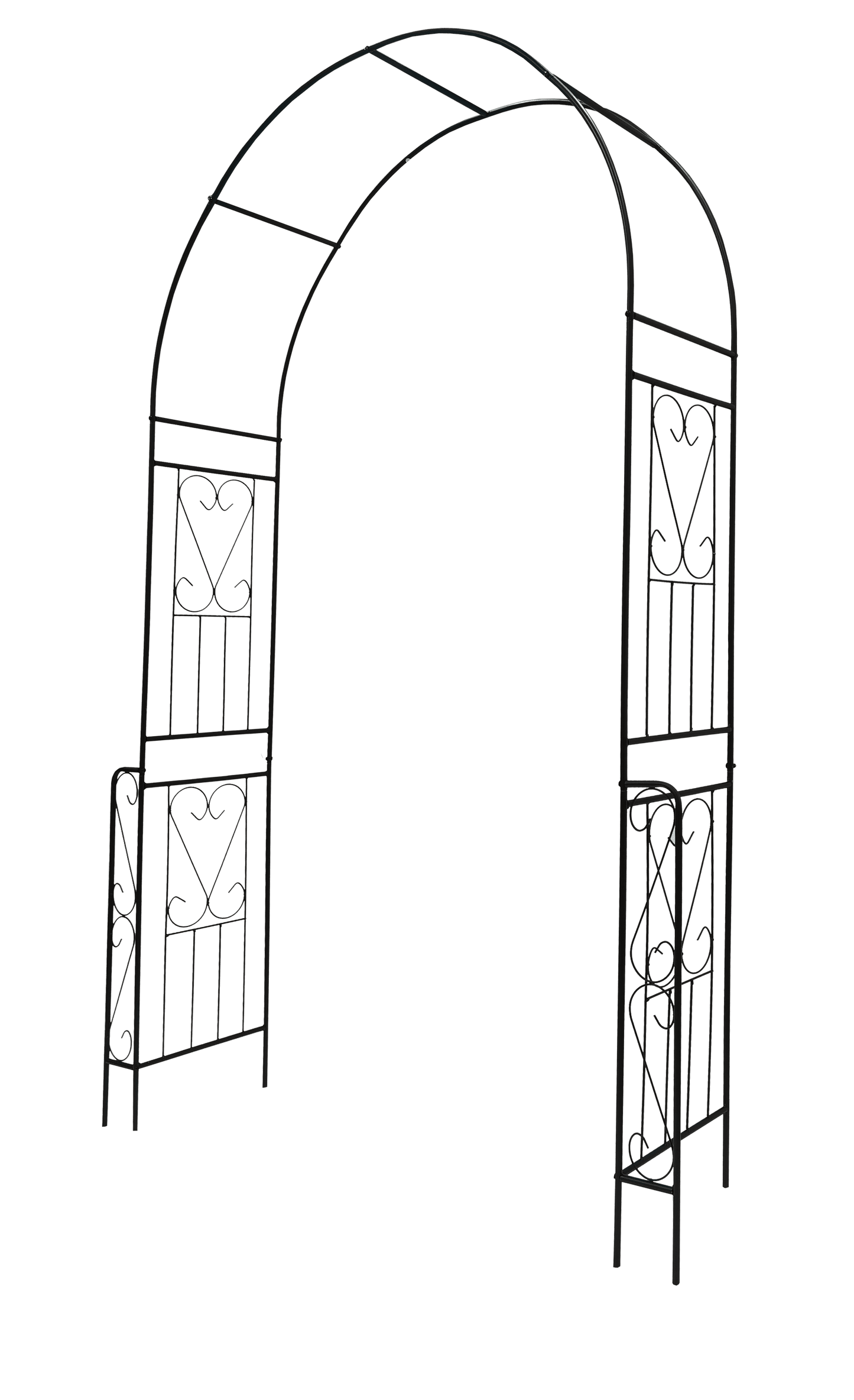 Buytoshop 55''W x 94.5''H Metal Garden Arch, Garden Arbor Trellis for Climbing Plants Support,Black