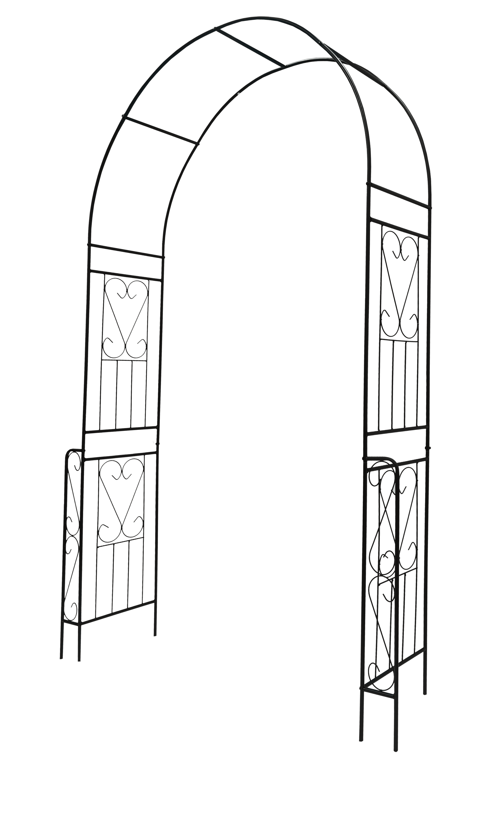 Buytoshop 55''W x 94.5''H Metal Garden Arch, Garden Arbor Trellis for Climbing Plants Support,Black