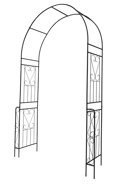 Buytoshop 55''W x 94.5''H Metal Garden Arch, Garden Arbor Trellis for Climbing Plants Support,Black