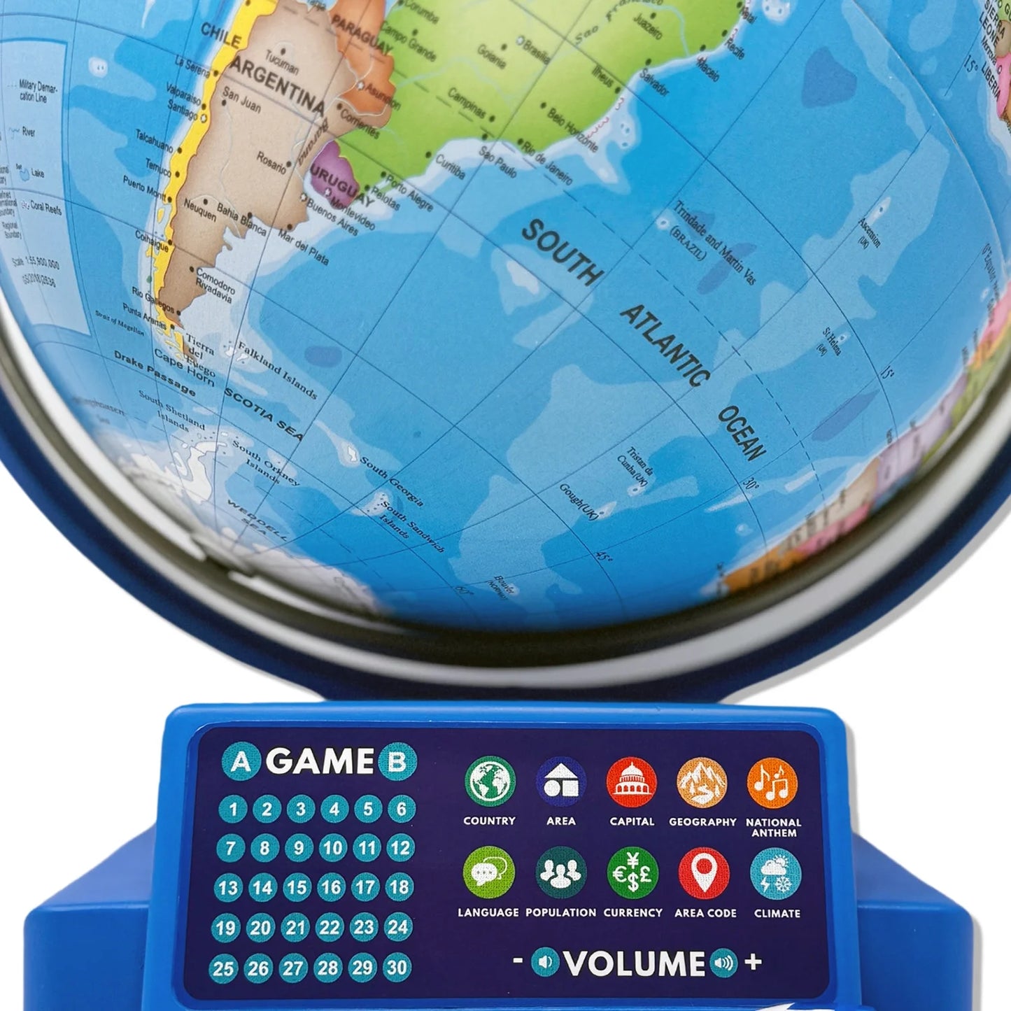 Dr. STEM: Interactive Talking Globe - Touch & Learn, Geographic Education Learning Set, Smart Pen, Electronic Game Panel, 300 Quiz Questions, Kids 6+