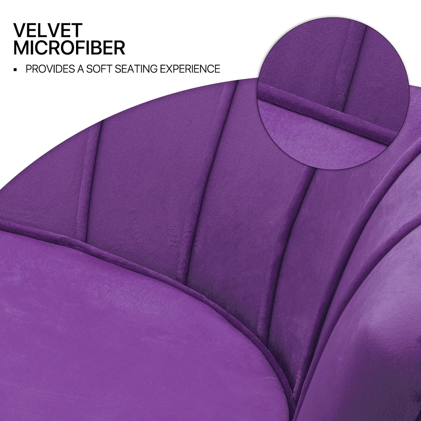 MoNiBloom Contemporary Velvet Loveseat Chair with Gold-Finished Metal Legs, 2-Seater Sofa with Two Pillows for Living Room, Bedroom, Home Office, Purple
