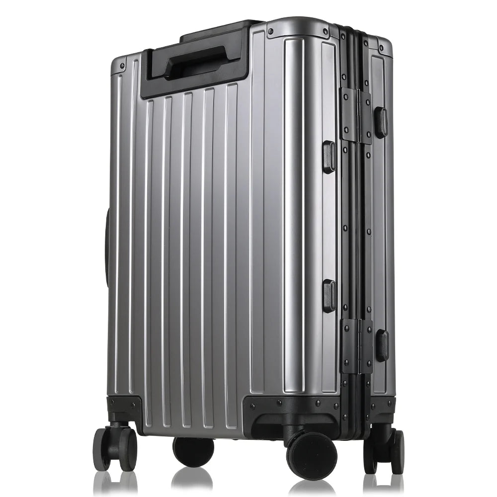 Sindermore 20 inch Aluninum Luggage Carry on Hardside Luggage with TSA Locks Spinner Wheels Zipperless