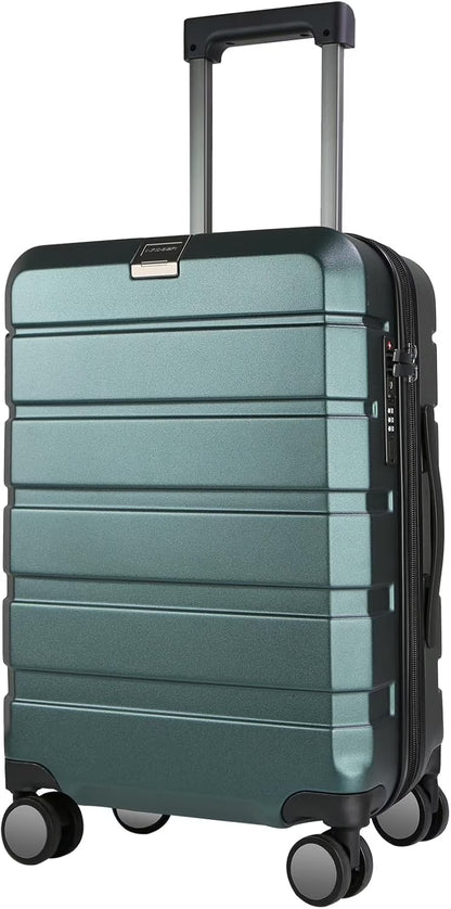 KROSER Carry On Luggage 20" Hardside Expandable with Spinner Wheels & Built-in TSA Lock, Durable Suitcase Rolling Luggage with USB Port, White