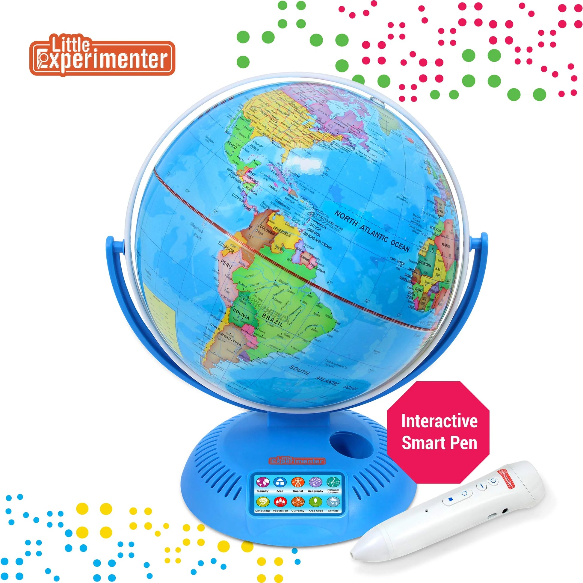 Little Experimenter 9" Multicolor Geographic Globe with Interactive Smart Pen