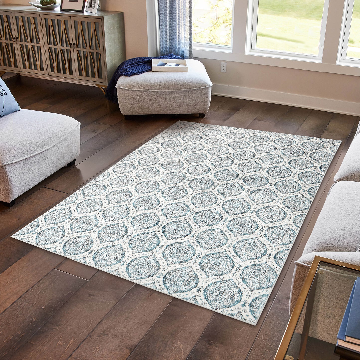 Wyatt & Ash Washable Indoor Area Rug, Alisha 6'6' x 9'6'