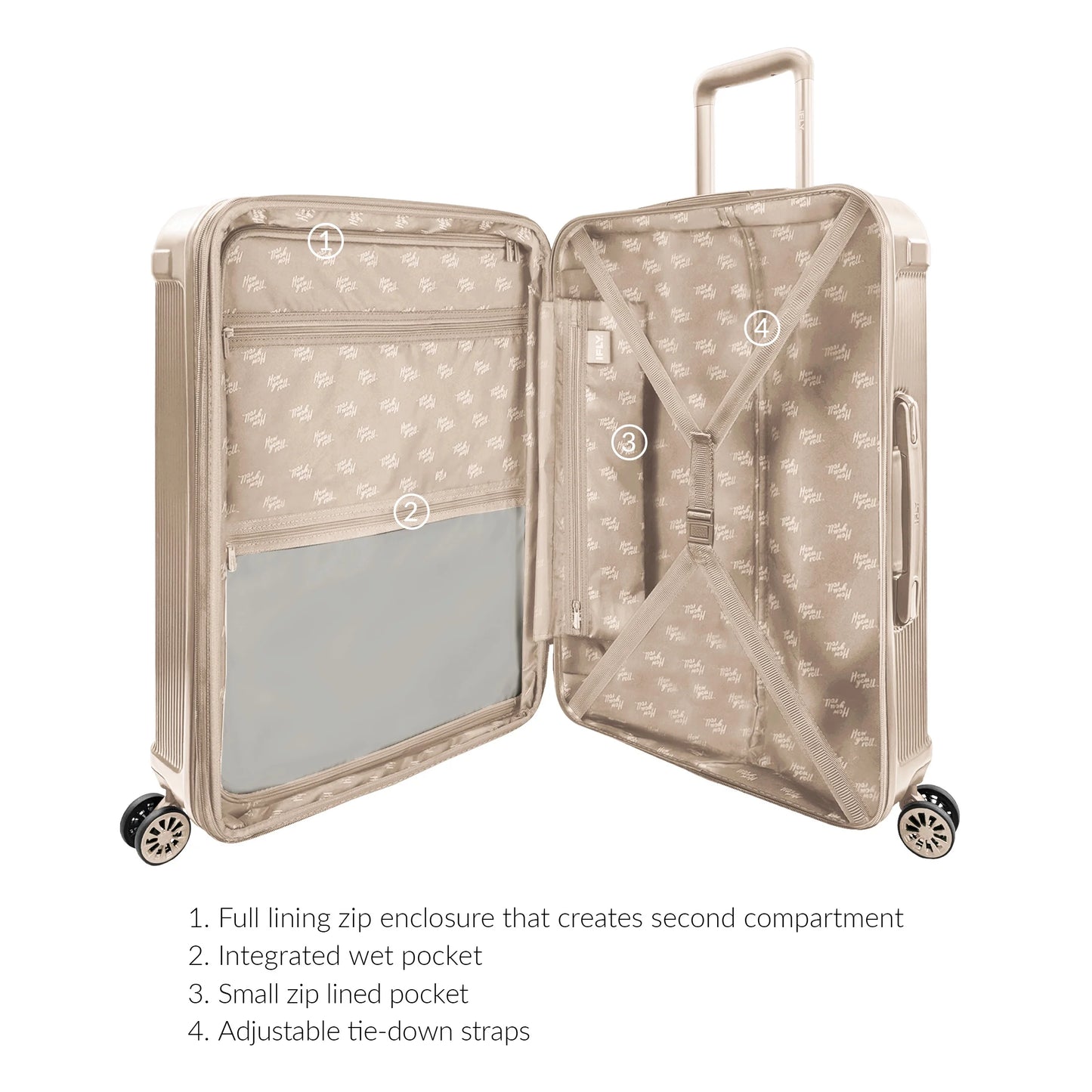 iFLY Hardside Rise 28" Large Checked Luggage, Sand