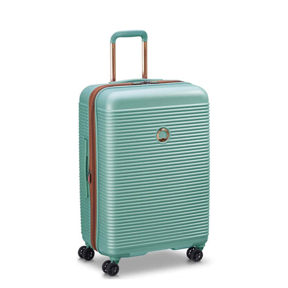 DELSEY PARIS Freestyle 24" Medium Checked Expandable Spinner Luggage, Platinum