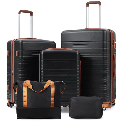 Danolapsi Luggage Sets 5 Piece Suitcases with Spinner Wheels,Womens Luggage Sets Carry on Bag Set,Hardside Carry On Suitcase Sets with Tsa Locks Duffel Bag,Travel Luggage