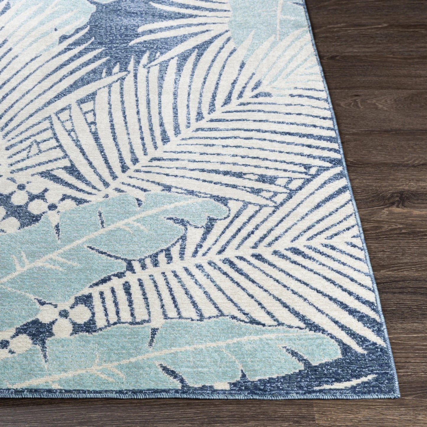 Livabliss Bodrum Coastal Indoor/Outdoor Area Rug,5'3" x 7'3",Blue