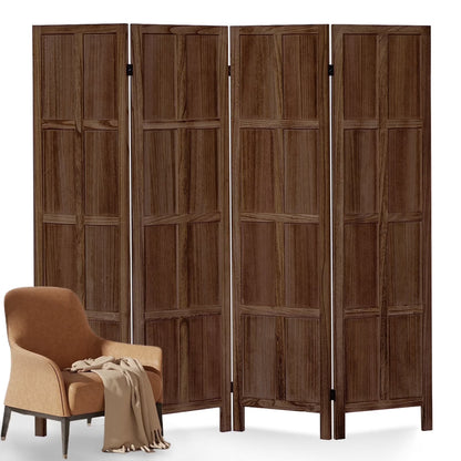 Aletheiawu 4 Panel Room Divider Wall and Folding Privacy ScreensNo Installation RequiredWhite