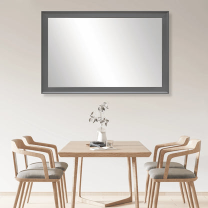 Morgan Dark Grey Framed Wall Mirror, Rectangular Vanity Mirror, Multiple Sizes