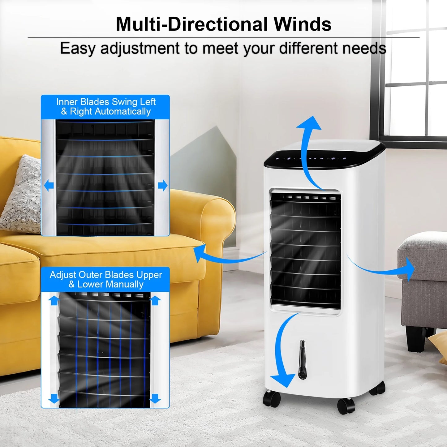Gymax 3-in-1 Evaporative Air Cooler Fan w/Remote Control 7.5h Timer Home Office