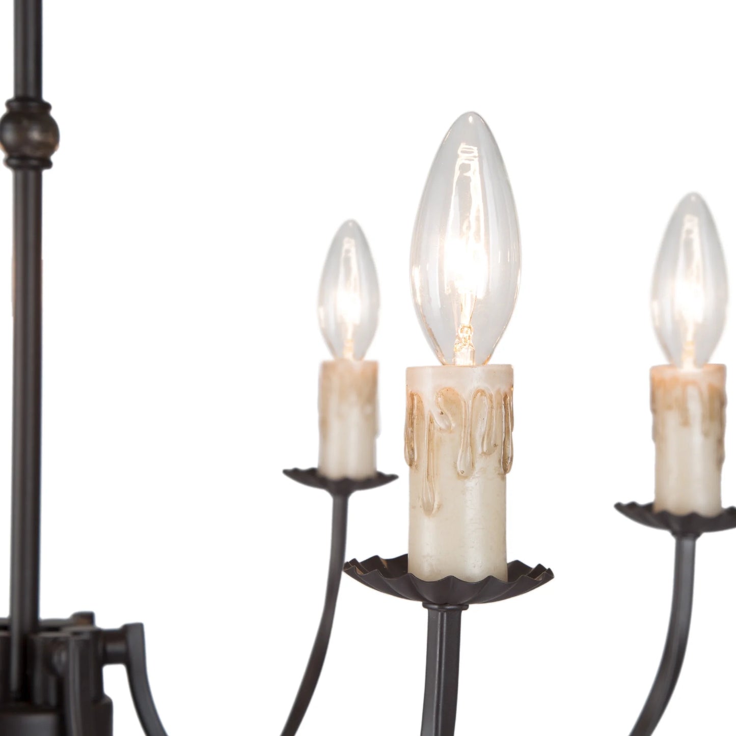LNC 6-Light Crystal Oil-Rubbed Bronze Candle Chandelier