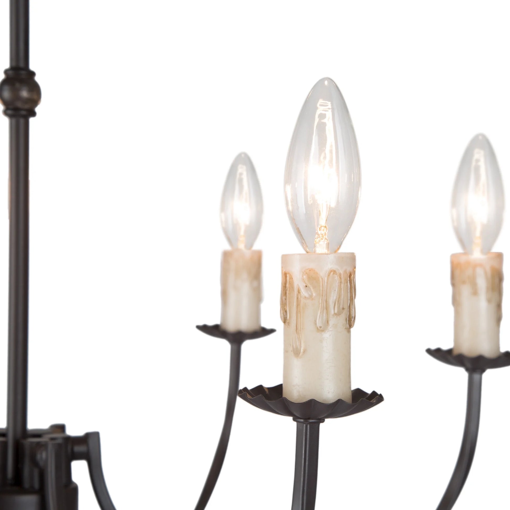 LNC 6-Light Crystal Oil-Rubbed Bronze Candle Chandelier