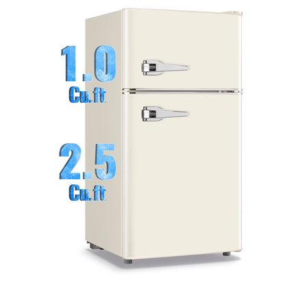 TACOOL Refrigerator with Top Freezer 3.5Cu.ft Two Door Small Mini Fridge with Extra Drink Space for Home Office Dorm Red