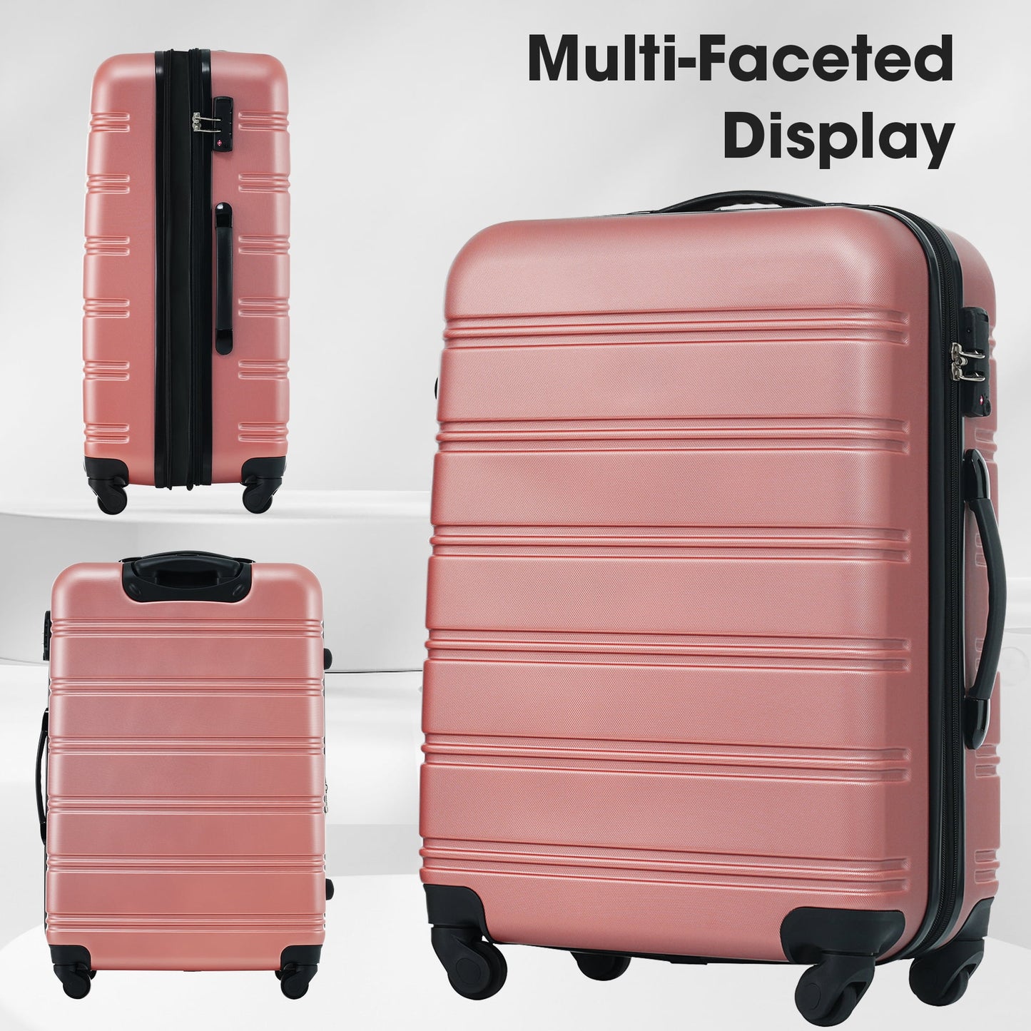 RONSHIN 3pcs/set Suitcase Luggage Set Hardside Spinner Suitcase with TSA Lock And 360° Spinner Wheels 20" 24" 28" for Travel Camping Outdoor