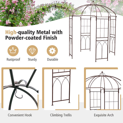 Gymax Birdcage Shape Garden Arbor Pergola Climbing Plants Stand Rack for Wedding Party