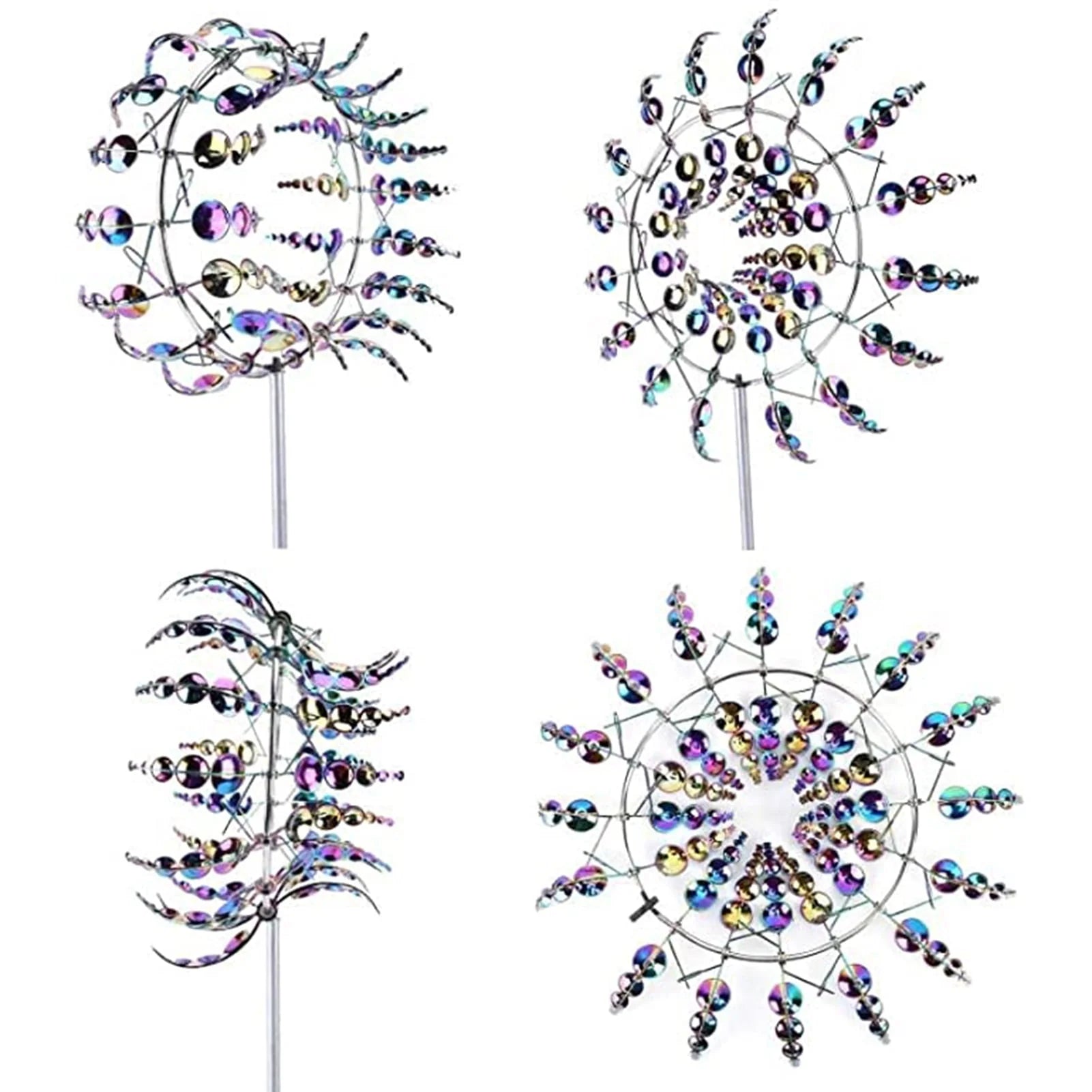 Limei Colorful Wind Spinner 39" Large Vertical Windmill Metal Sculpture Garden Decoration Lawn Ornaments Yard Art Decor Outdoor Pinwheel for Patio