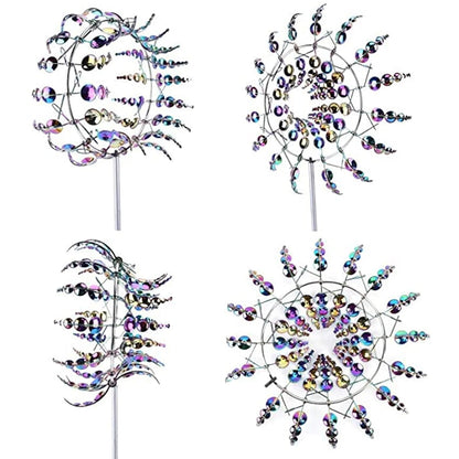 Limei Colorful Wind Spinner 39" Large Vertical Windmill Metal Sculpture Garden Decoration Lawn Ornaments Yard Art Decor Outdoor Pinwheel for Patio